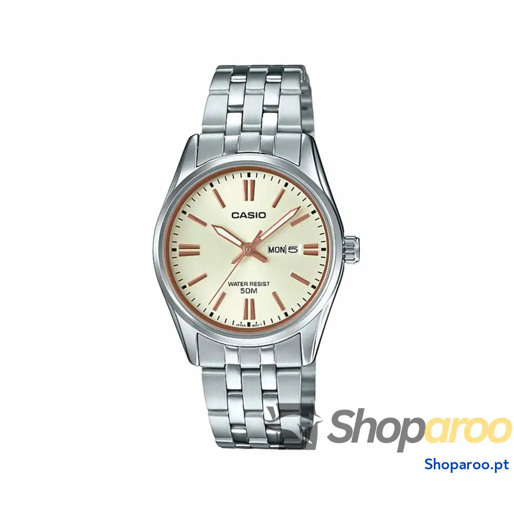 Relógio feminino Casio LADY DAY & DATE - CHAMPAGNE (Ø 30 mm)
