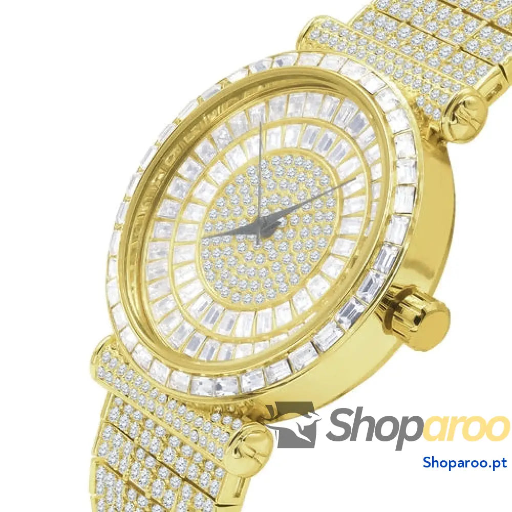Relógio FOXY CZ Iced Out com Zircónia Cúbica