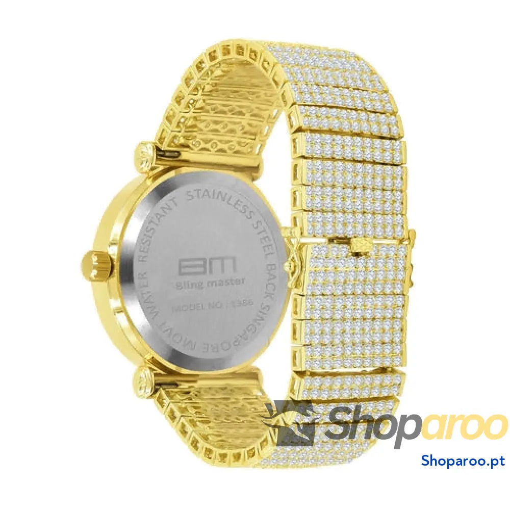 Relógio Foxy CZ Iced Out com Zircônia Cúbica e Tampa em Aço