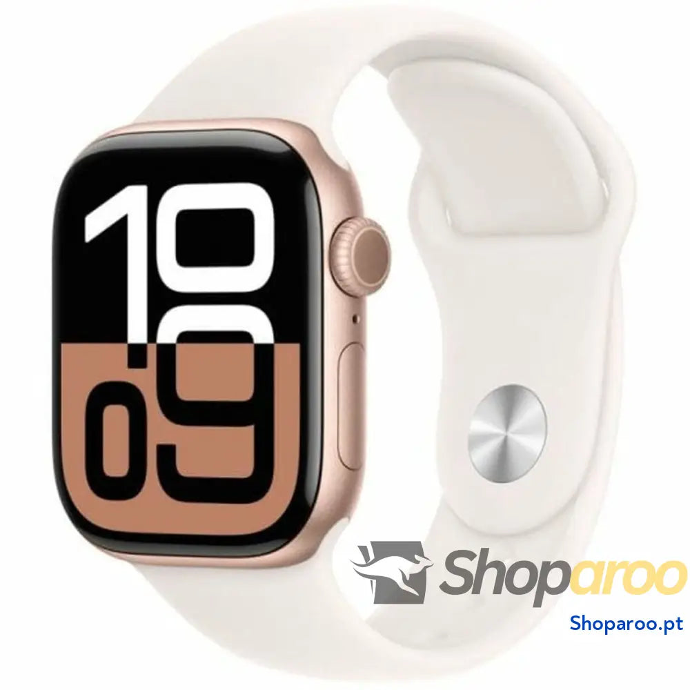 Relógio masculino Apple Series 10 GPS 42mm Ouro Rosa