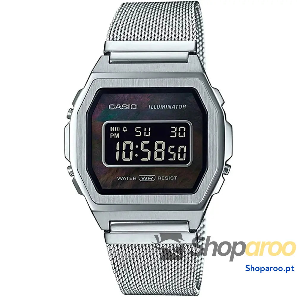 Relógio masculino Casio A1000M-1BEF Preto Prateado