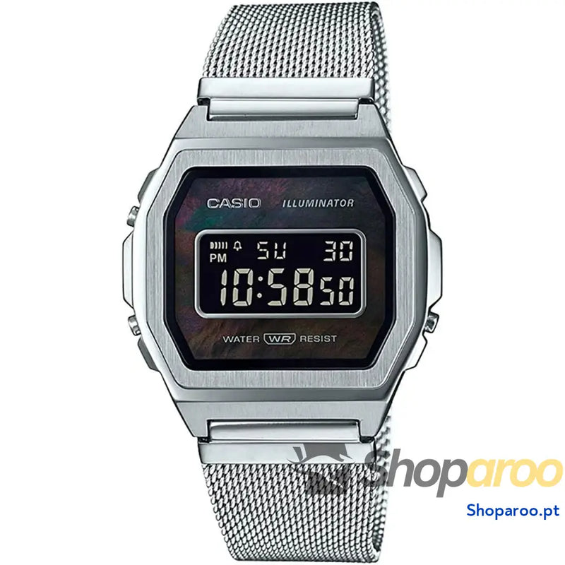 Relógio masculino Casio A1000M-1BEF Preto Prateado