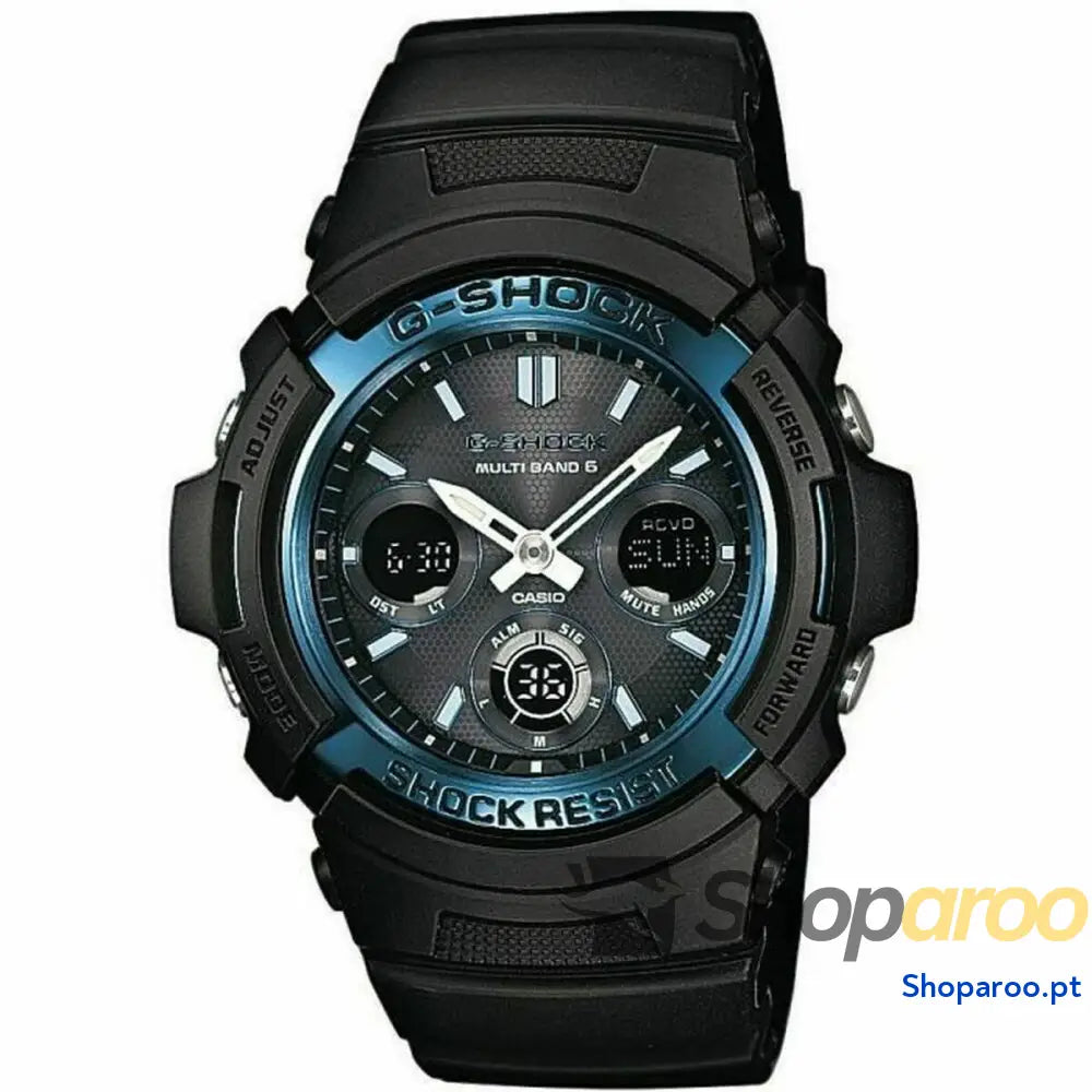 Relógio masculino Casio AWG-M100A-1AER Azul Preto (Ø 52 mm)
