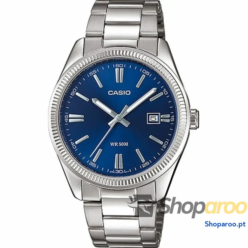 Relógio masculino Casio DATE Aço inoxidável Analógico Quartzo Prateado (Ø 38,5 mm)