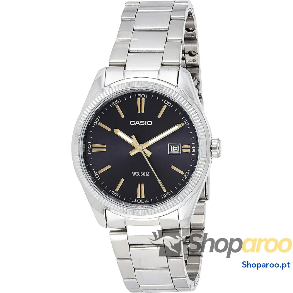 Relógio masculino Casio DATE Preto Prateado (Ø 39 mm)
