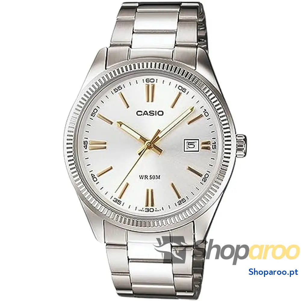 Relógio masculino Casio DATE - SILVER, GOLD INDEXES (Ø 39 mm)