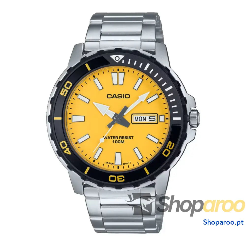 Relógio masculino Casio DIVER Amarelo Prateado