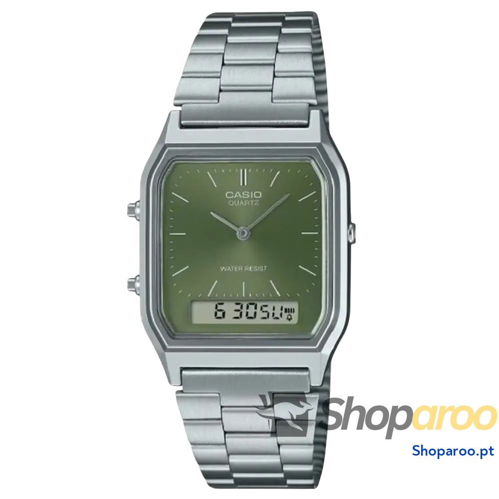 Relógio unissexo Casio AQ-230A-3AMQYES Verde Prateado