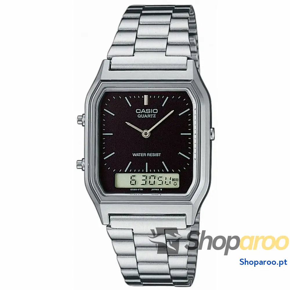 Relógio unissexo Casio EDGY COLLECTION BLACK Preto Prateado