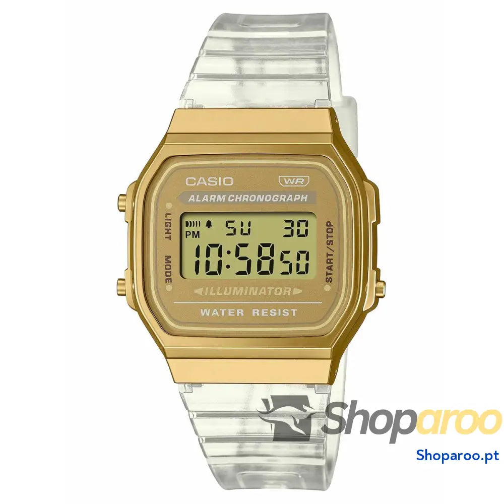 Relógio unissexo Casio VINTAGE COLLECTION TRANSPARENT BAND GOLD