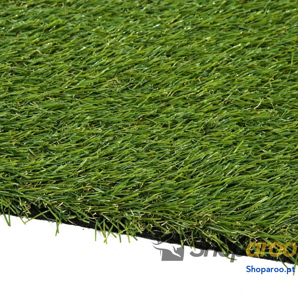 Relva Artificial 25 mm Rolo de 300x100 cm Realista com Orifícios Drenagem para Varanda Jardim Pátio Verde