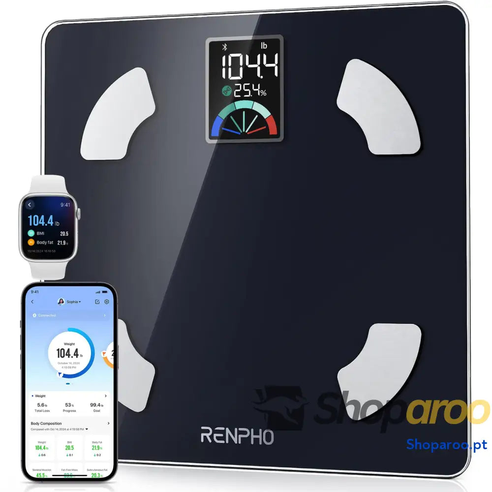 Balança digital para Wc balança gordura corporal e muscular com aplicativo inteligente fitness 13 monitores