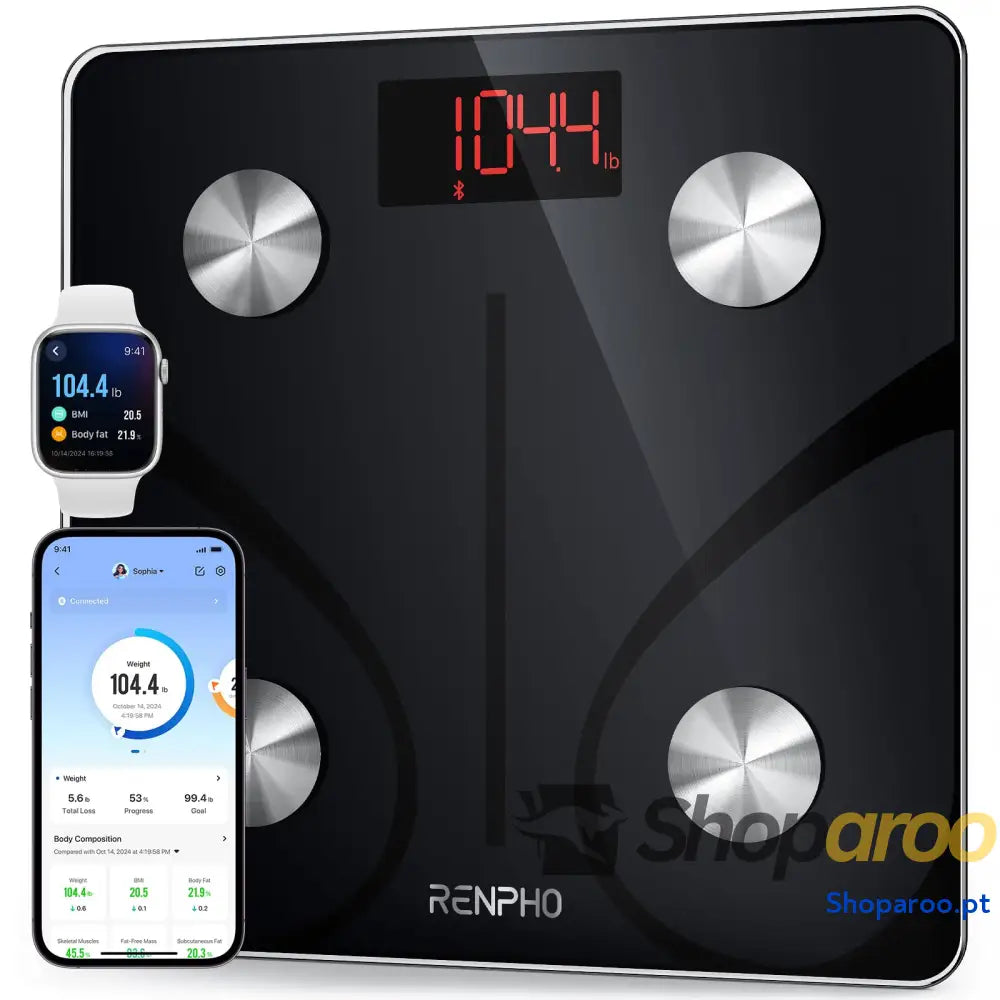 Balança digital para Wc balança gordura corporal e muscular com aplicativo inteligente fitness 13 monitores
