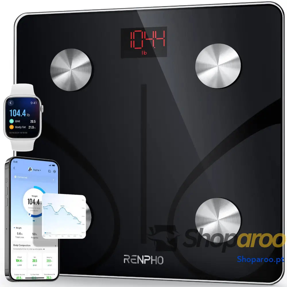 Balança digital para Wc balança gordura corporal e muscular com aplicativo inteligente fitness 13 monitores