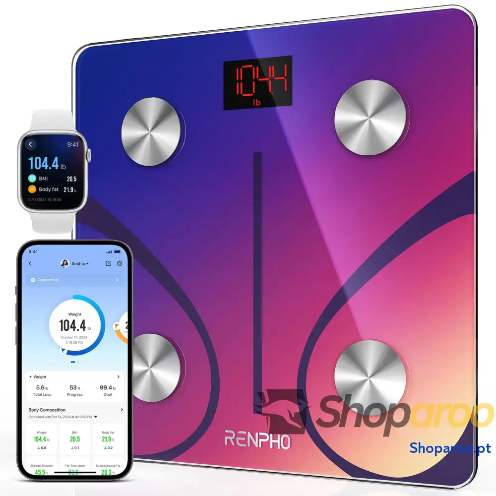 Balança digital para Wc balança gordura corporal e muscular com aplicativo inteligente fitness 13 monitores