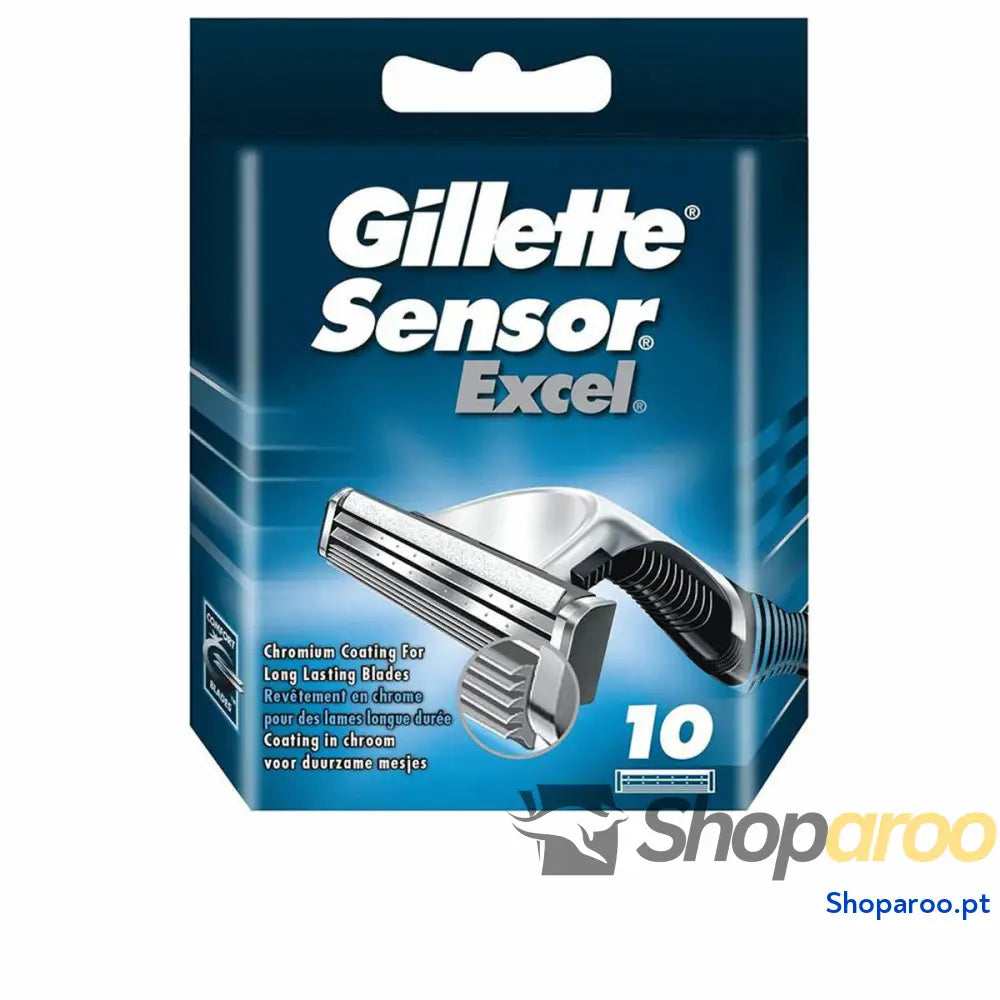 Reposição de Lâminas de Barbear Gillette Sensor Excel 10 Unidades