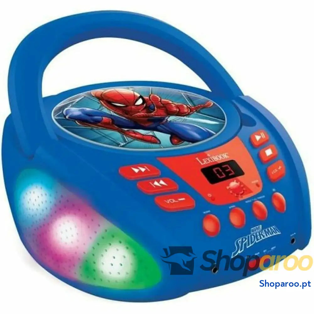 Reprodutor Lexibook Spider Man Leve LED CD Infantil Bluetooth 5.0