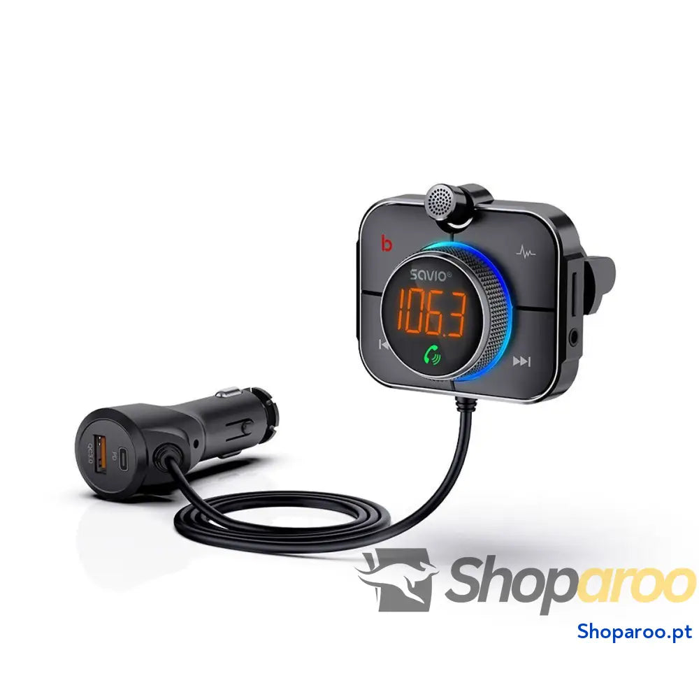 Reprodutor MP3 e Transmissor FM para Auto Savio TR-14