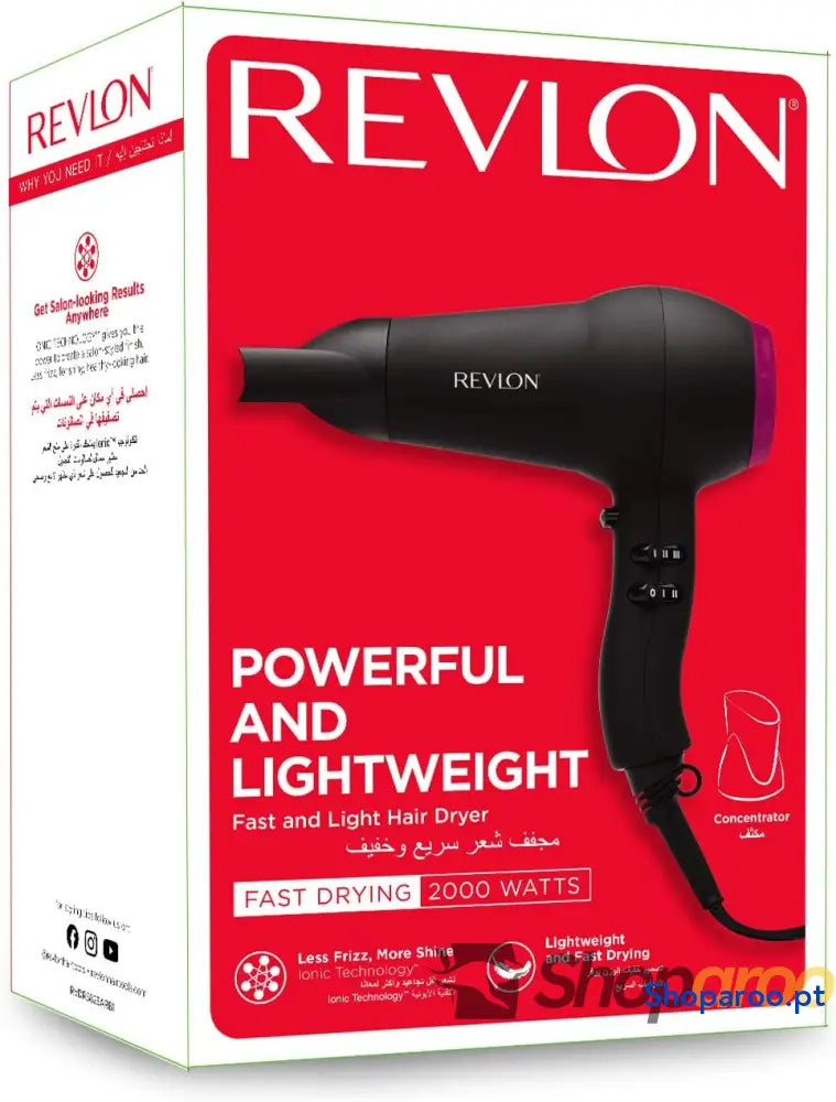 Revlon RVDR5823 secador de cabelo cerâmica iónica design compacto leve 2000W
