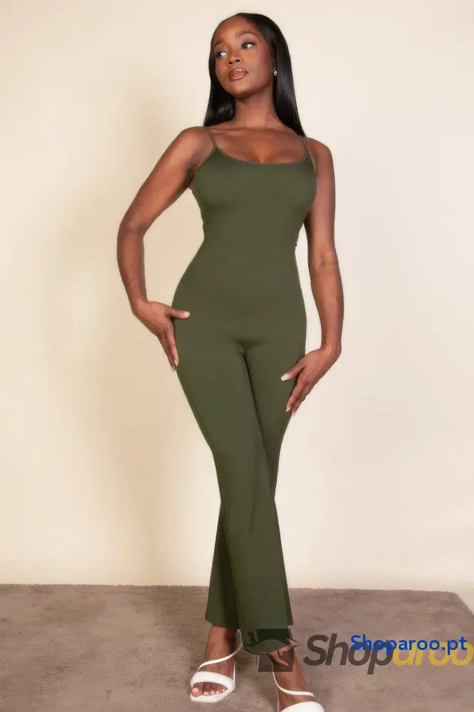 Ribbed Sleeveless Wide Leg Jumpsuit