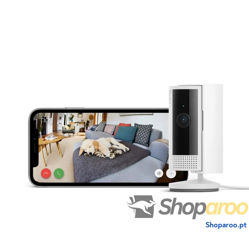 Ring Câmara interior (Indoor Camera 2.ª gen.) | de vigilância Wi Fi com tomada para animais estimação | Vídeo 1080p HD