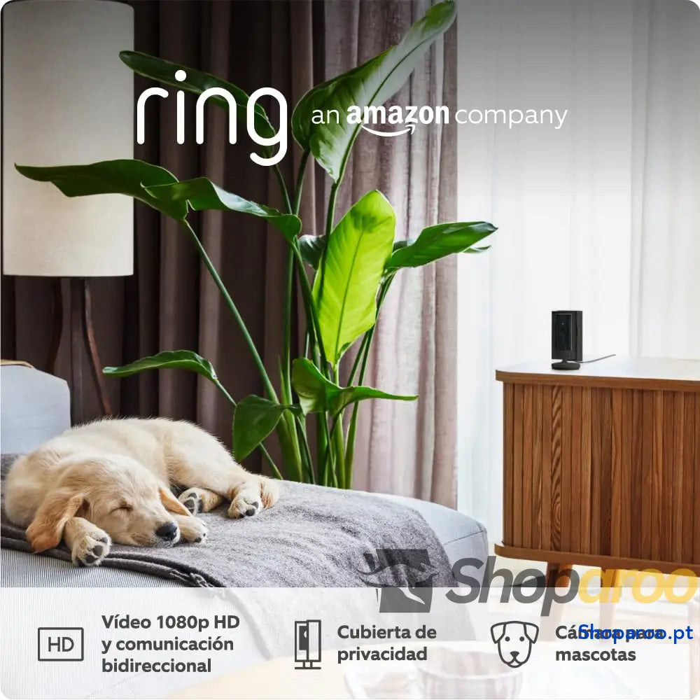 Ring Câmara interior (Indoor Camera 2.ª gen.) | de vigilância Wi Fi com tomada para animais estimação | Vídeo 1080p HD