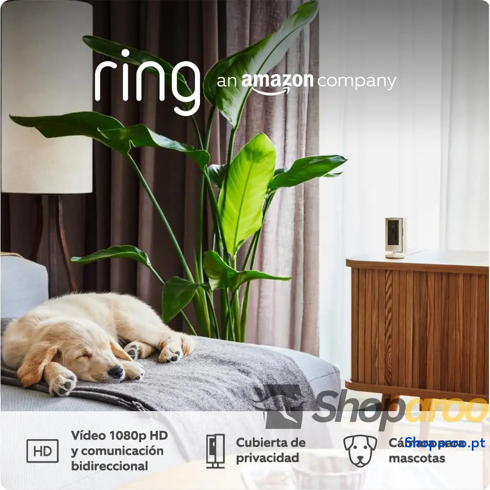 Ring Câmara interior (Indoor Camera 2.ª gen.) | de vigilância Wi Fi com tomada para animais estimação | Vídeo 1080p HD