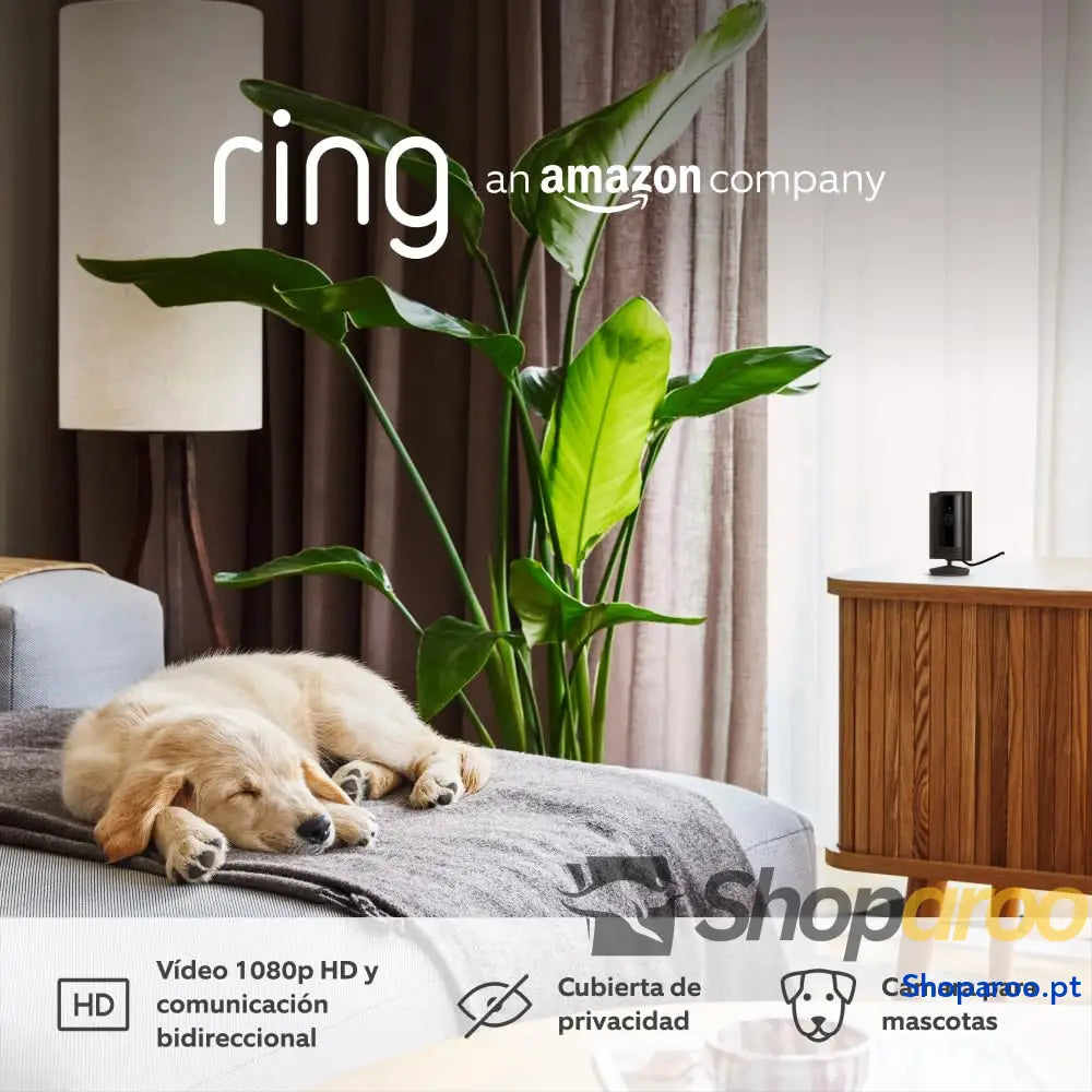 Ring Câmara interior (Indoor Camera 2.ª gen.) | de vigilância Wi Fi com tomada para animais estimação | Vídeo 1080p HD