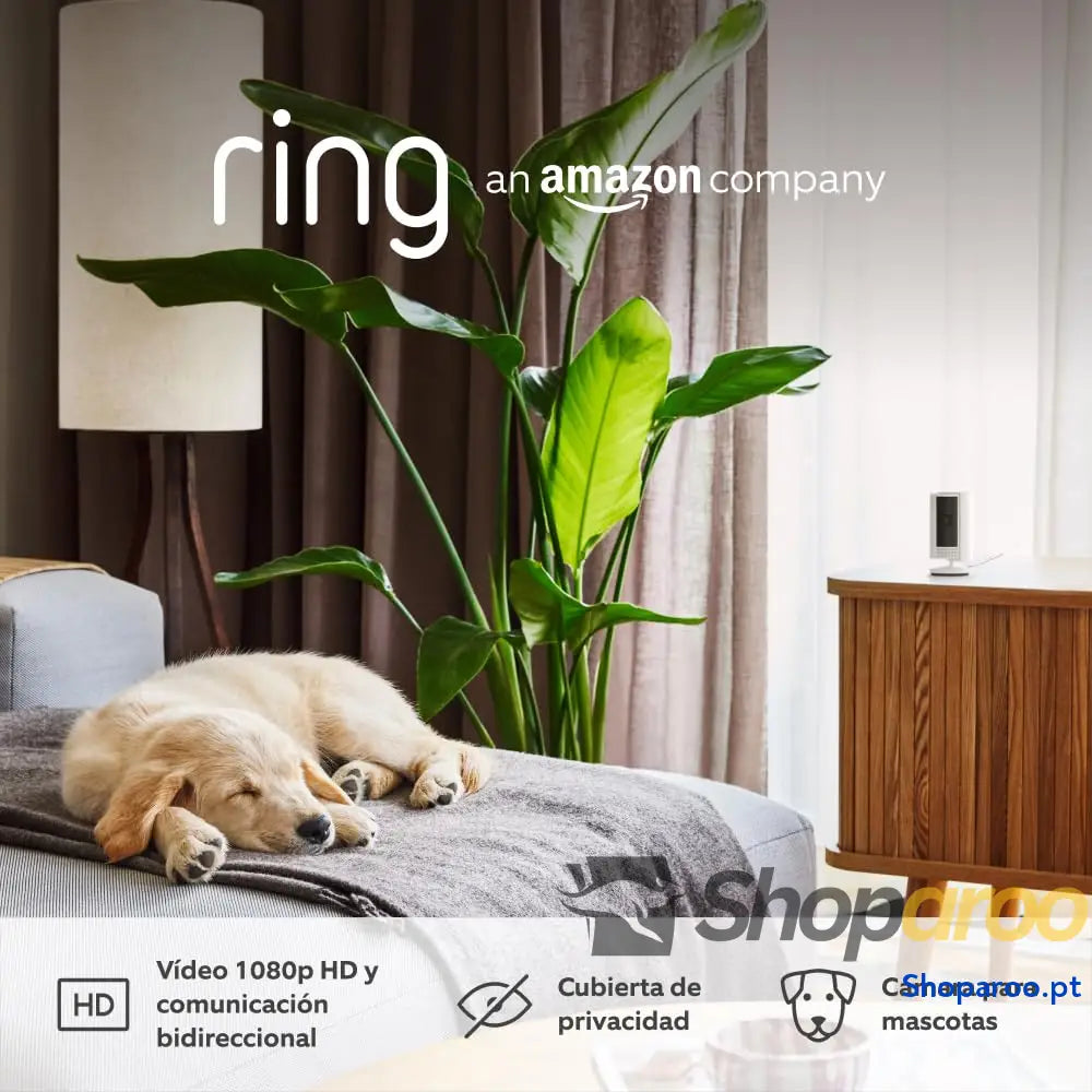 Ring Câmara interior (Indoor Camera 2.ª gen.) | de vigilância Wi Fi com tomada para animais estimação | Vídeo 1080p HD