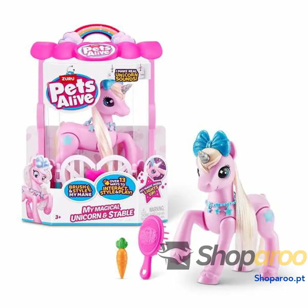 Robô Zuru Pets Alive Cor de Rosa Unicórnio
