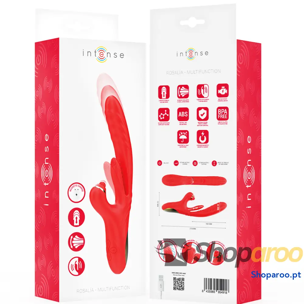ROSALIA VIBRADOR MULTIFUNCIONAL 3 EM 1 VERMELHO