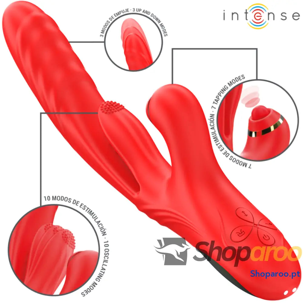 ROSALIA VIBRADOR MULTIFUNCIONAL 3 EM 1 VERMELHO