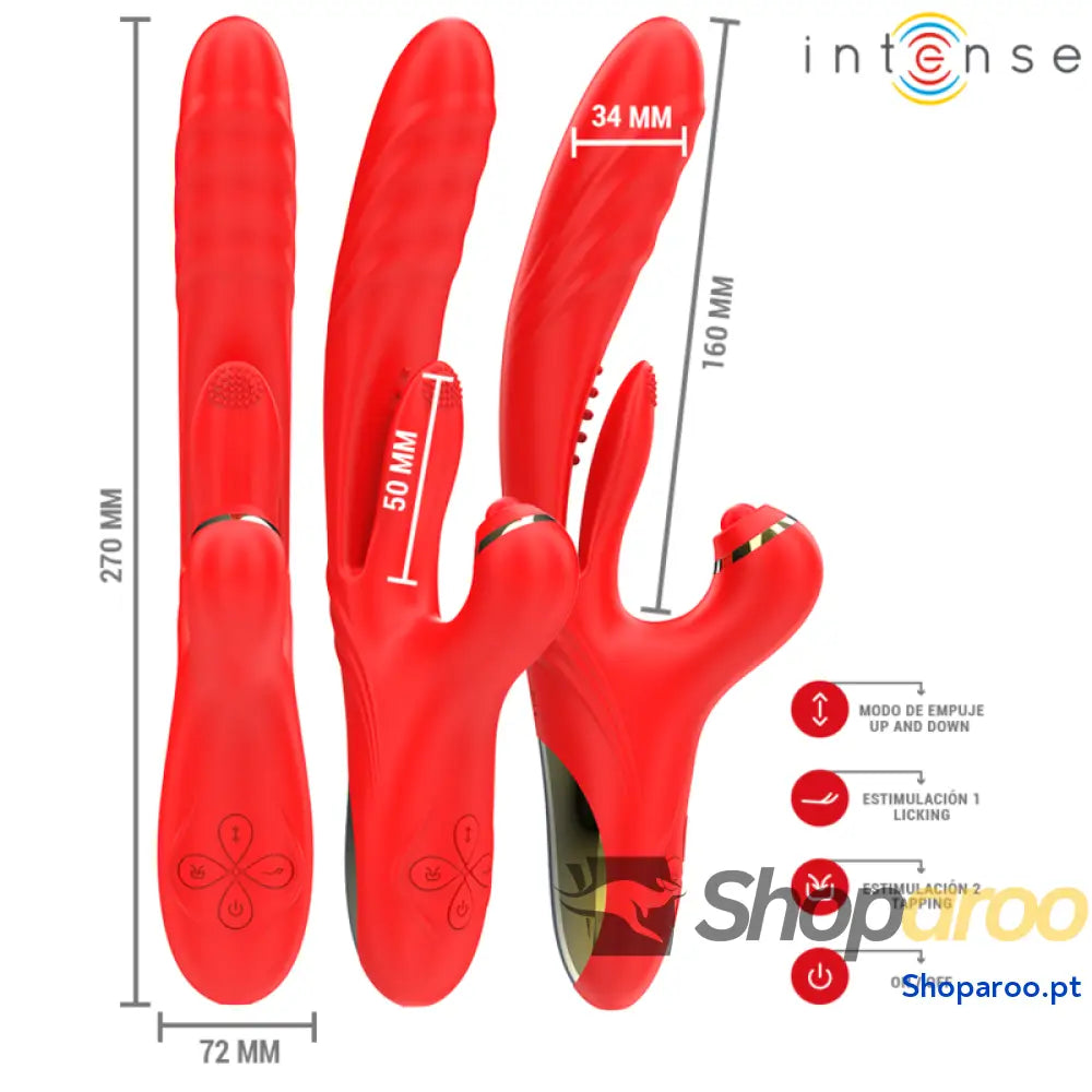 ROSALIA VIBRADOR MULTIFUNCIONAL 3 EM 1 VERMELHO