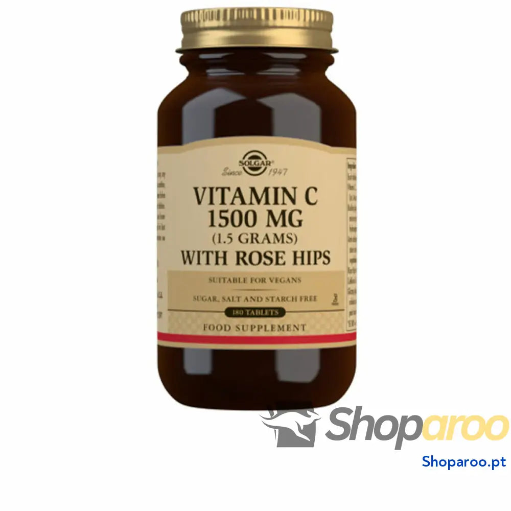 Rose Hips + Vitamina C com rosa mosqueta Solgar 180 Unidades