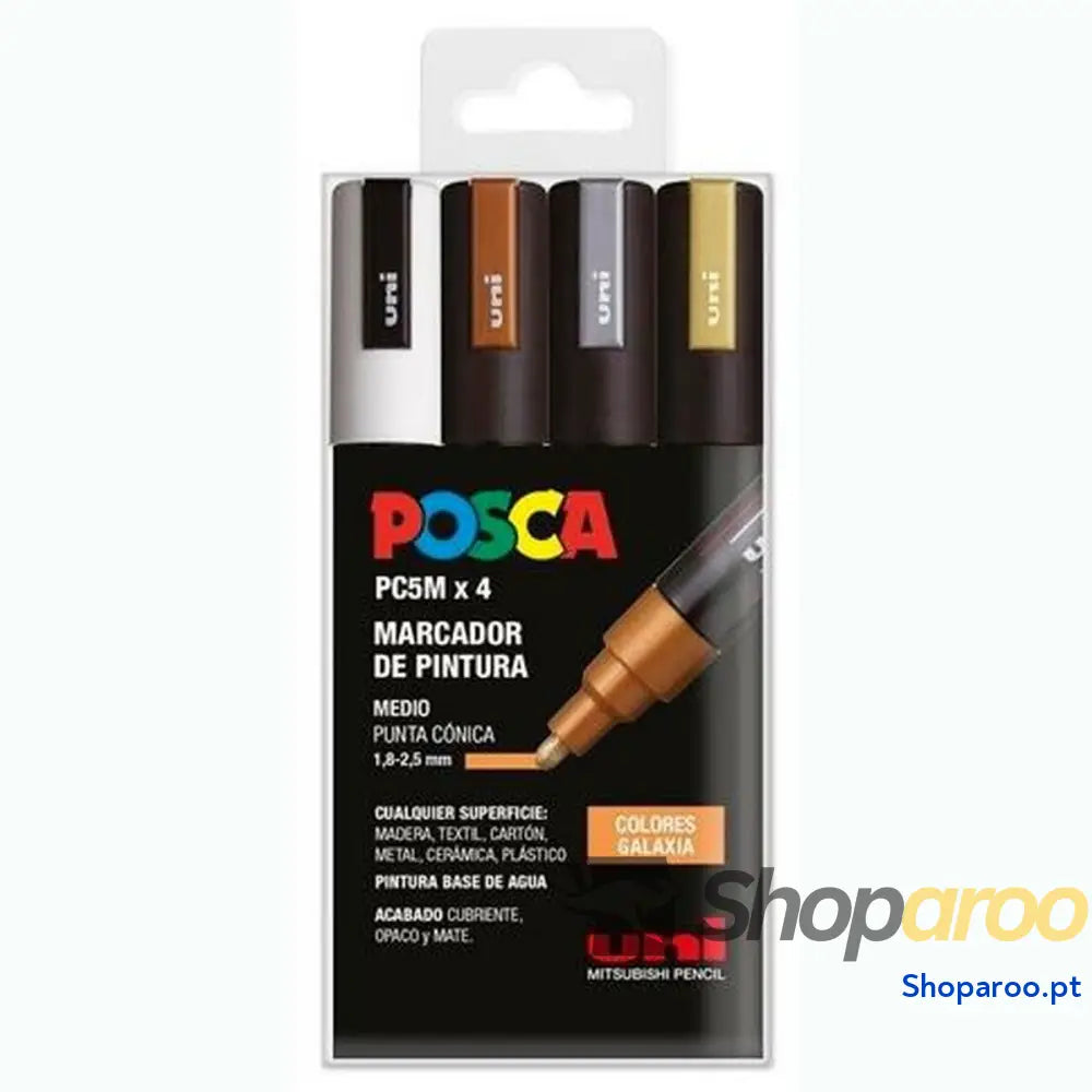 Rotulador de tinta acrílica POSCA PC-5M/4C GALAXY Multicolor 1,8-2,5 mm 4 Peças