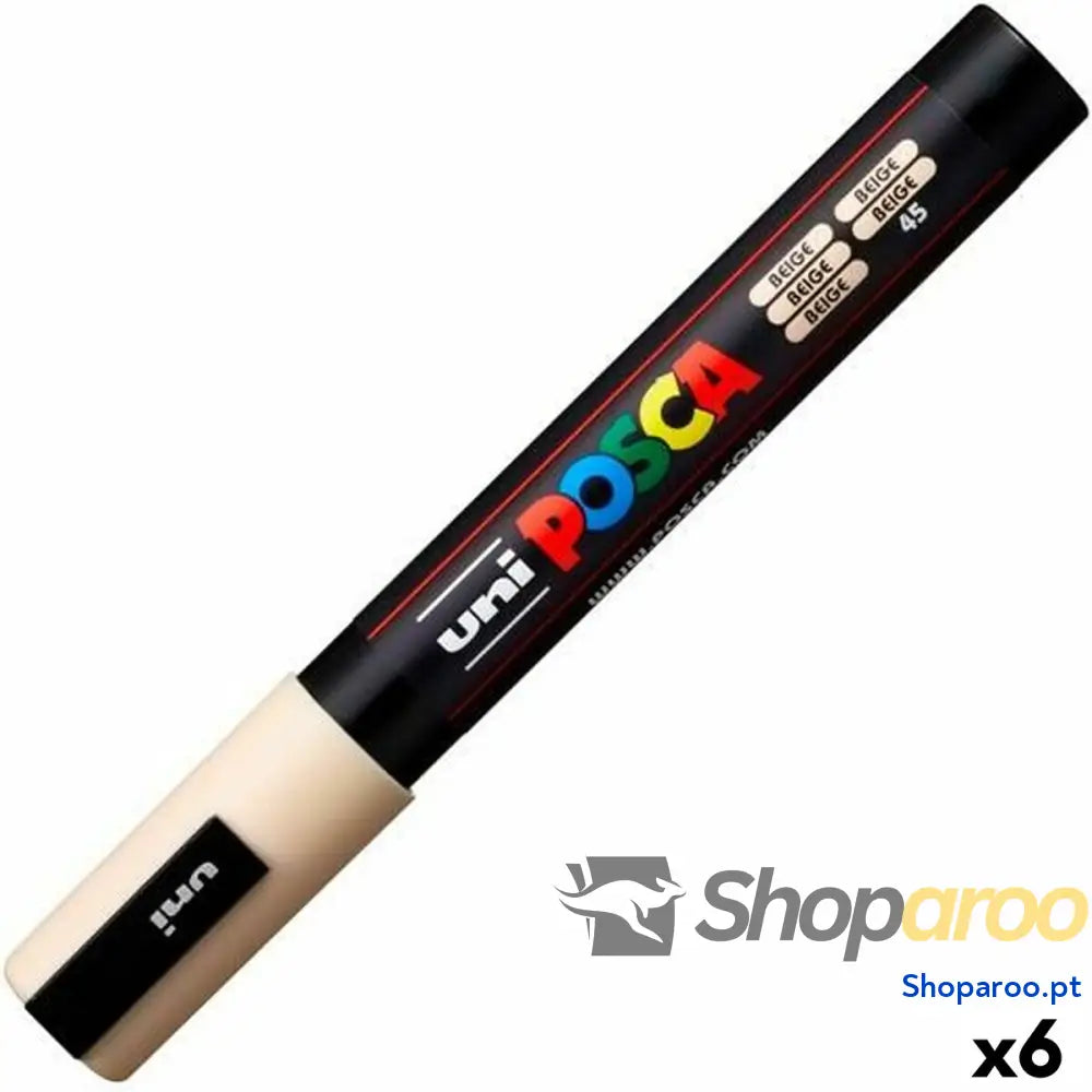 Rotulador de tinta acrílica POSCA PC-5M Bege 1,8-2,5 mm (6 Unidades)