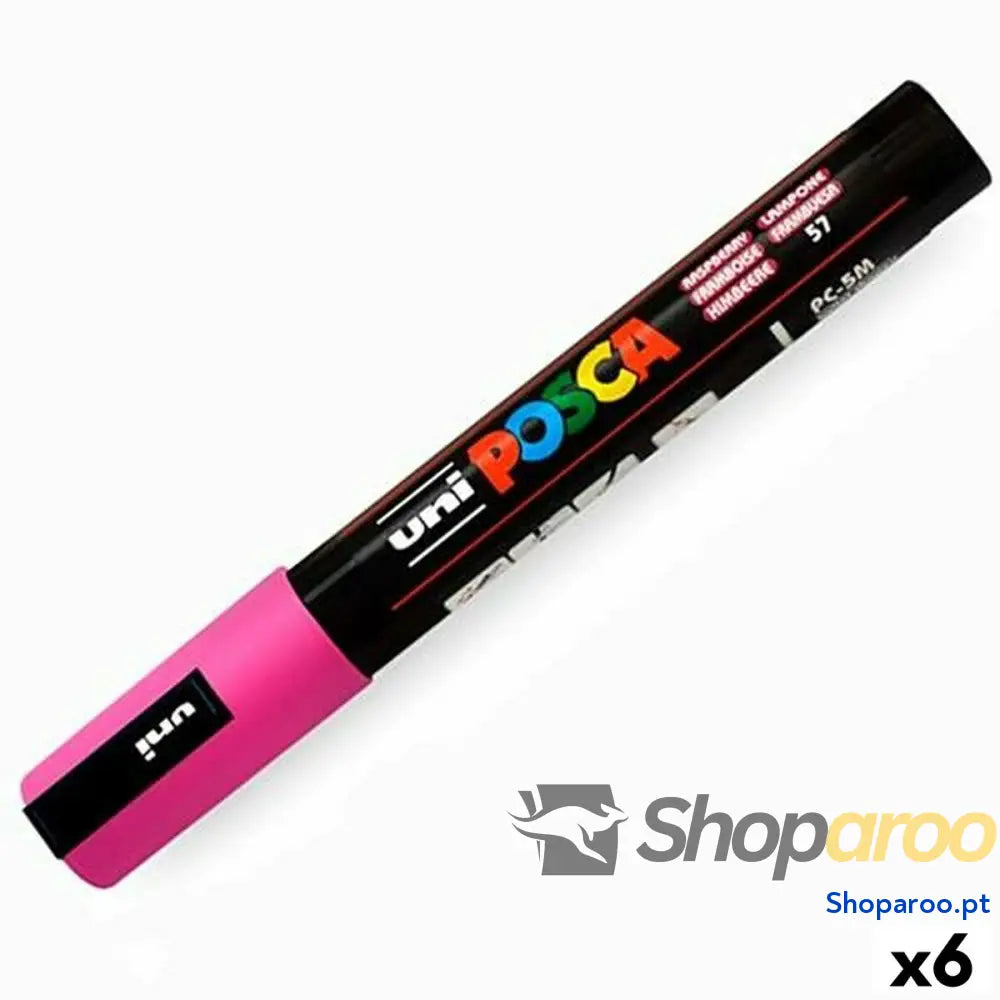 Rotulador de tinta acrílica POSCA PC-5M Framboesa 1,8-2,5 mm (6 Unidades)