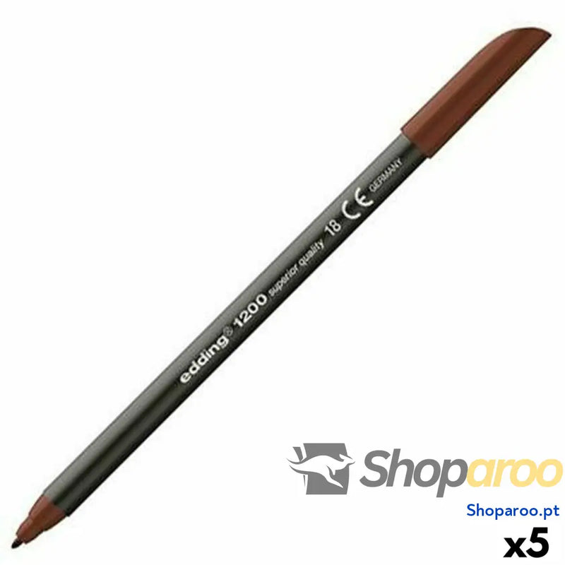 Rotulador Edding 1200 Catanho escuro (5 Unidades)