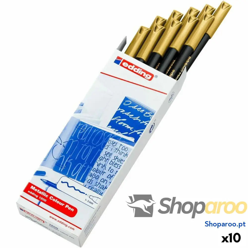 Rotulador Edding 1200 Dourado (10 Unidades)