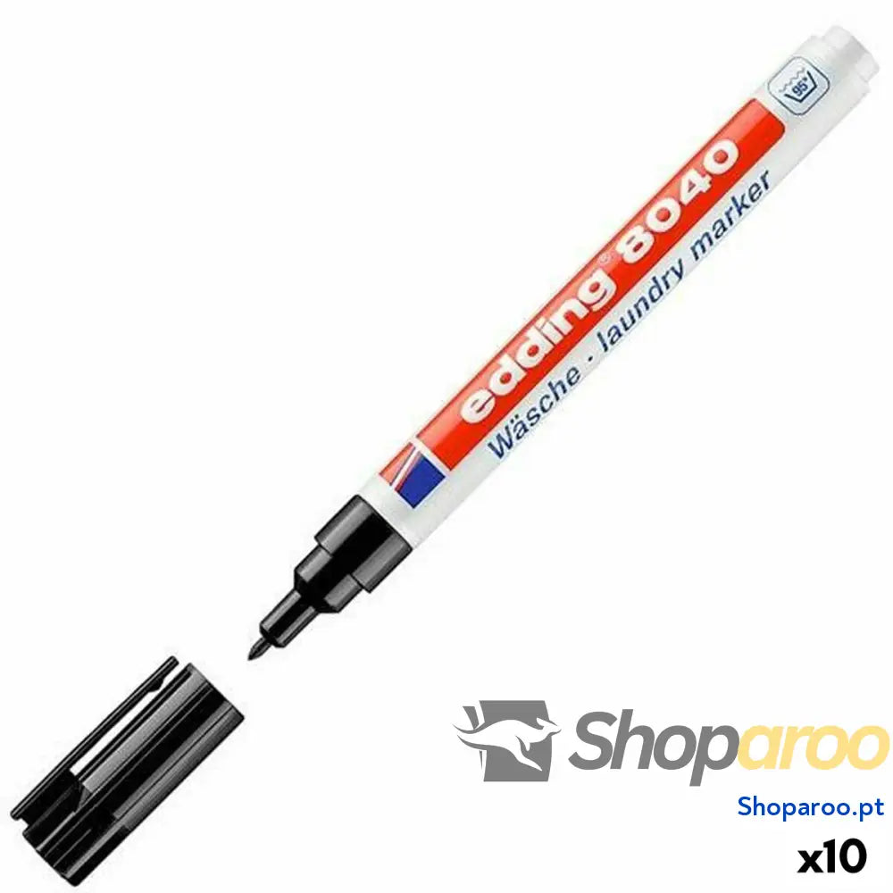 Rotulador permanente Edding Preto (10 Unidades)
