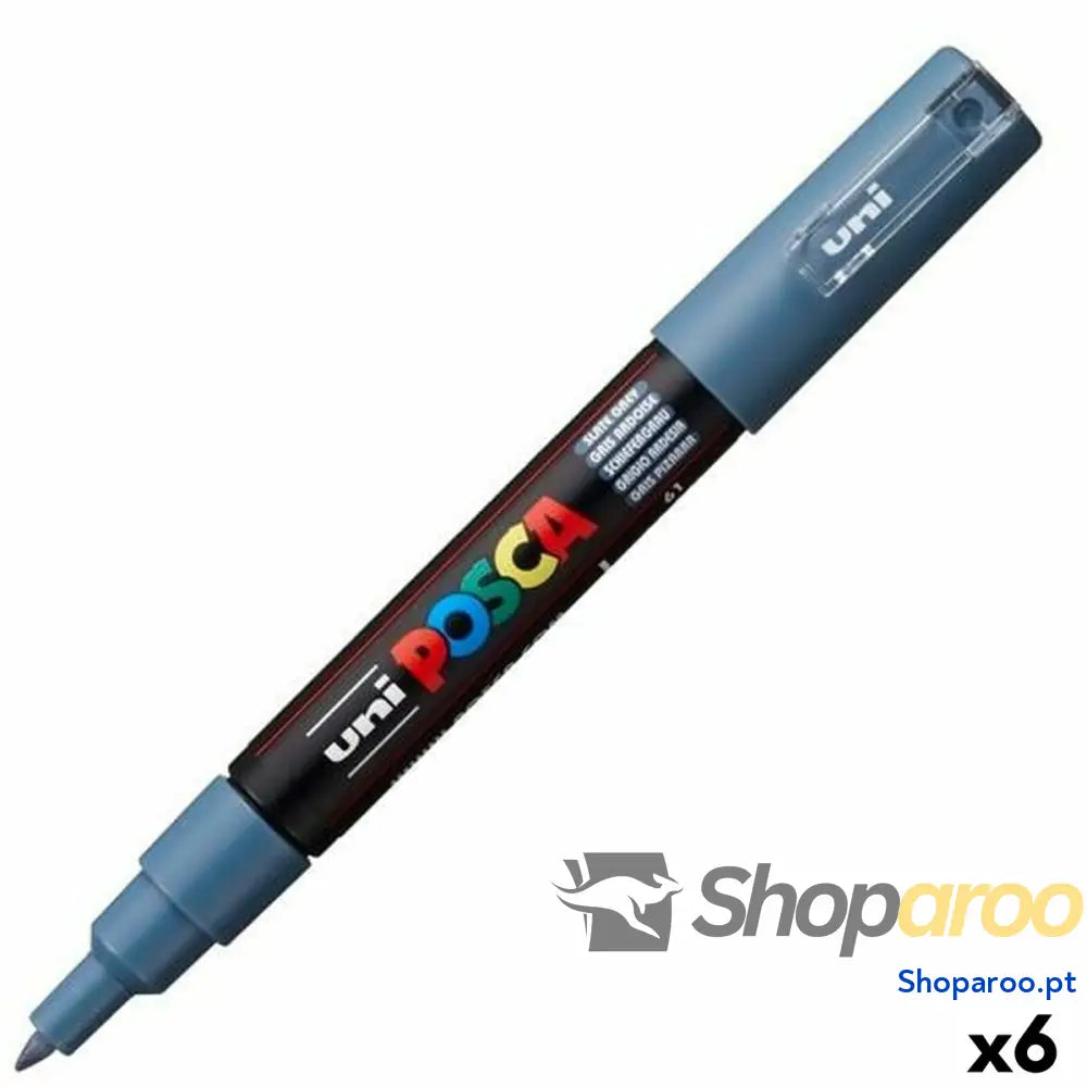 Rotuladores POSCA PC-1M Cinzento escuro (6 Unidades)