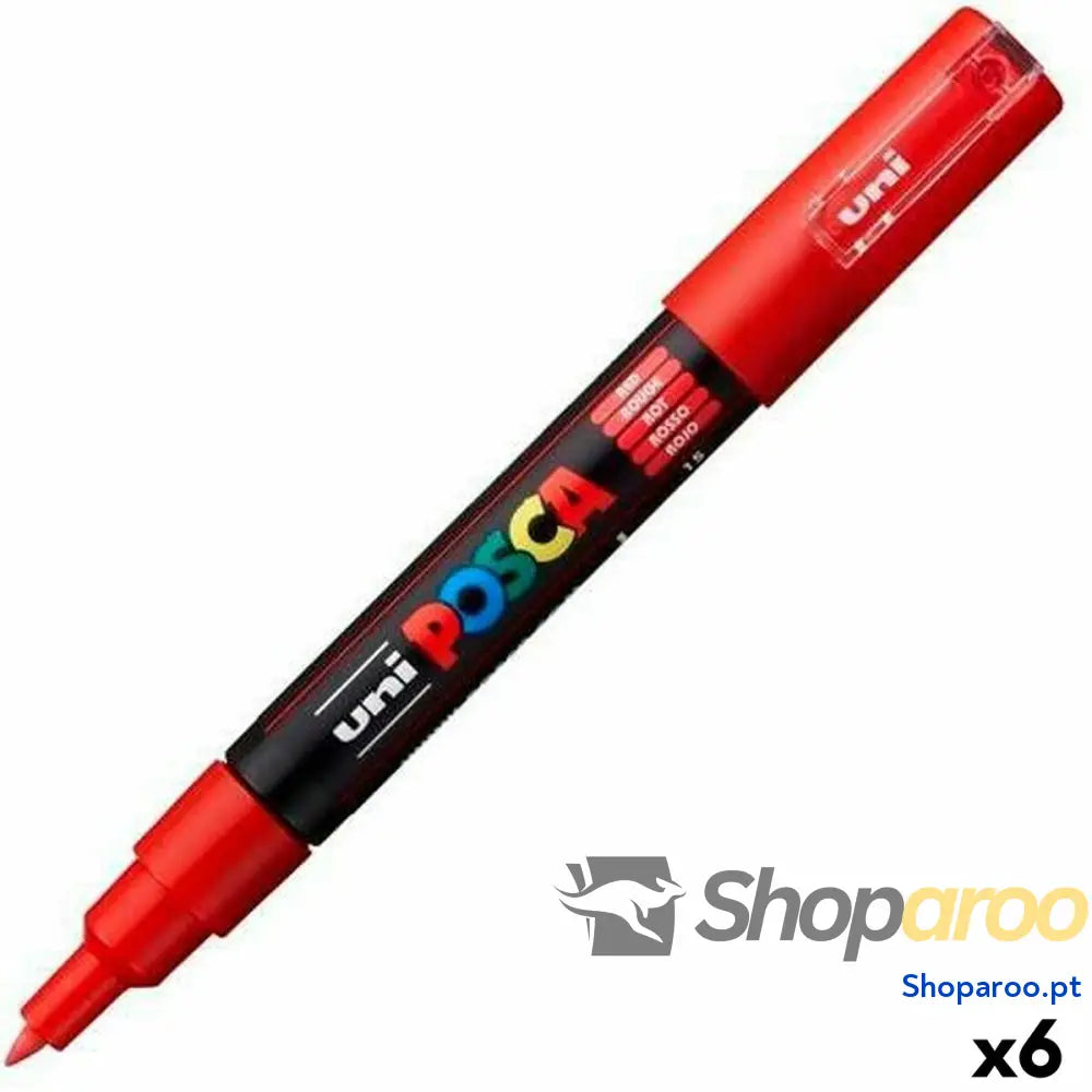 Rotuladores POSCA PC-1M Vermelho (6 Unidades)