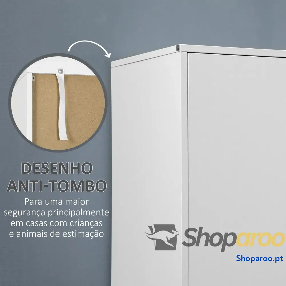 Roupeiro de Madeira Armário para Roupas com 2 Portas Gavetas e 1 Barra Pendurar 80x50x180 cm Branco Carvalho