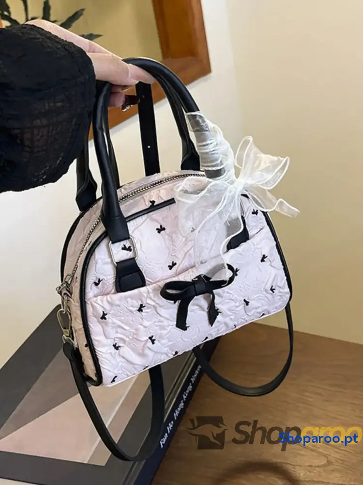 Ruched Bow Crossbody Bag