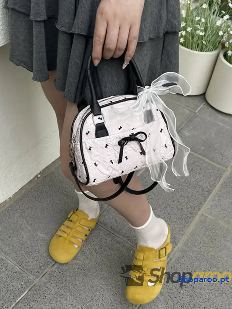 Ruched Bow Crossbody Bag