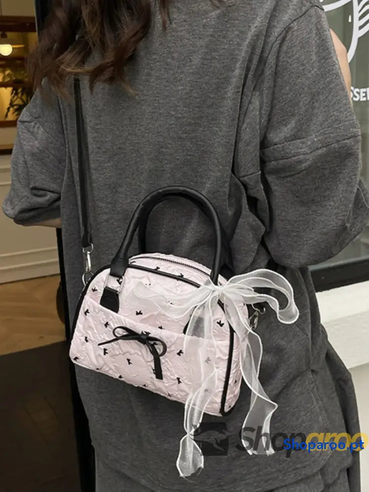 Ruched Bow Crossbody Bag