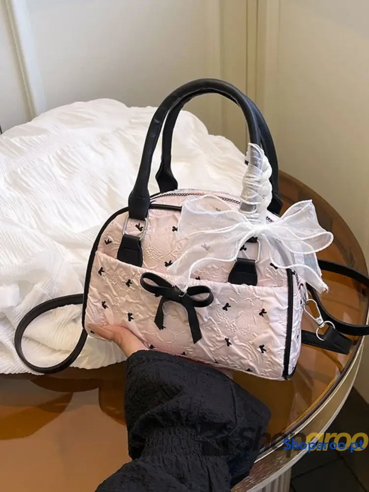 Ruched Bow Crossbody Bag