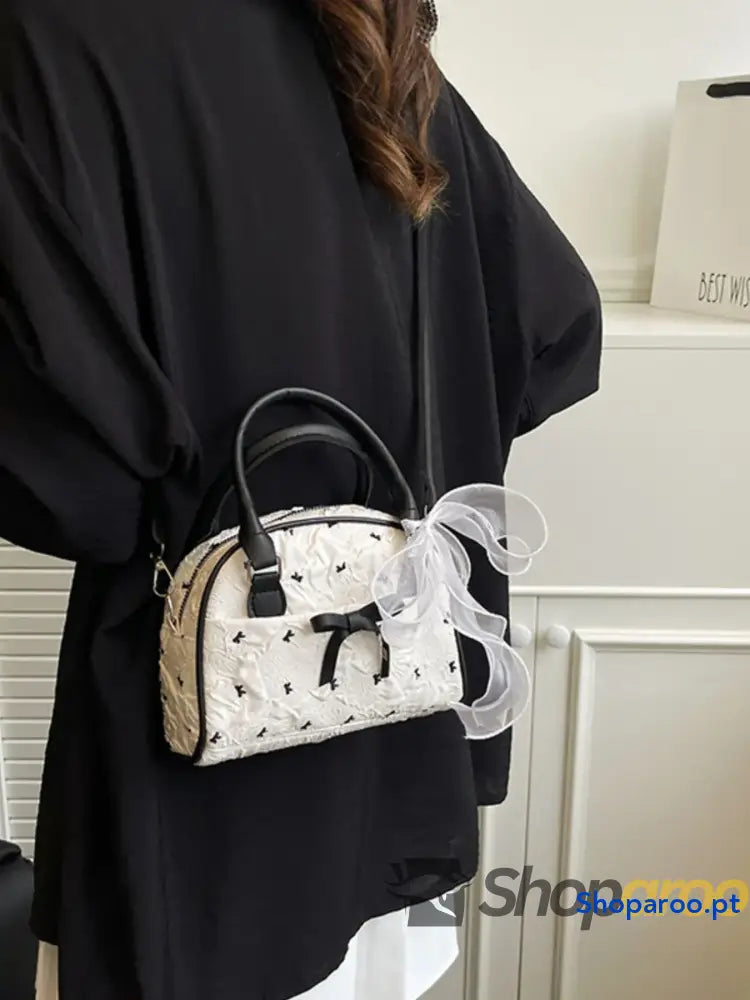 Ruched Bow Crossbody Bag
