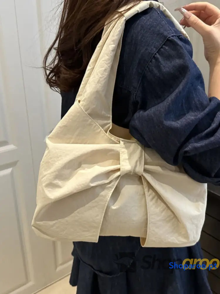 Ruched Bow Shoulder Bag