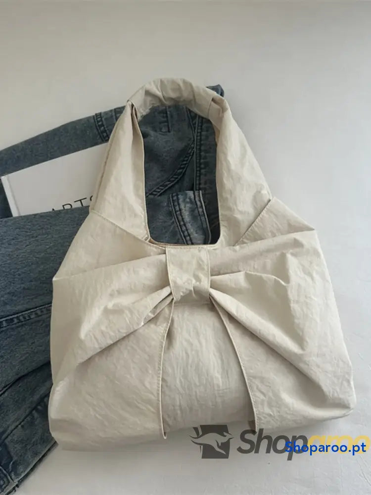 Ruched Bow Shoulder Bag